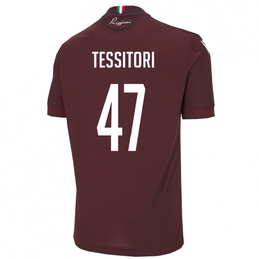 Danxen Uomo Maglia Matteo Tessitori #47 Borgogna Bianco Kit Gara Home 2025/26 Maglietta
