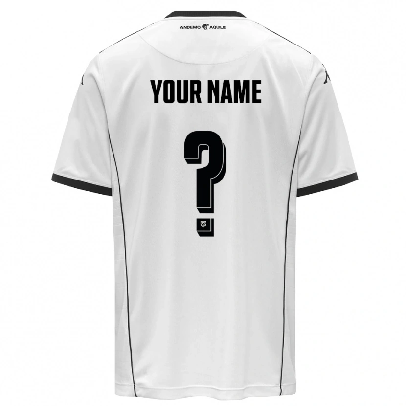 Danxen Uomo Maglia Il Tuo Nome #0 Bianco Nero Kit Gara Home 2025/26 Maglietta