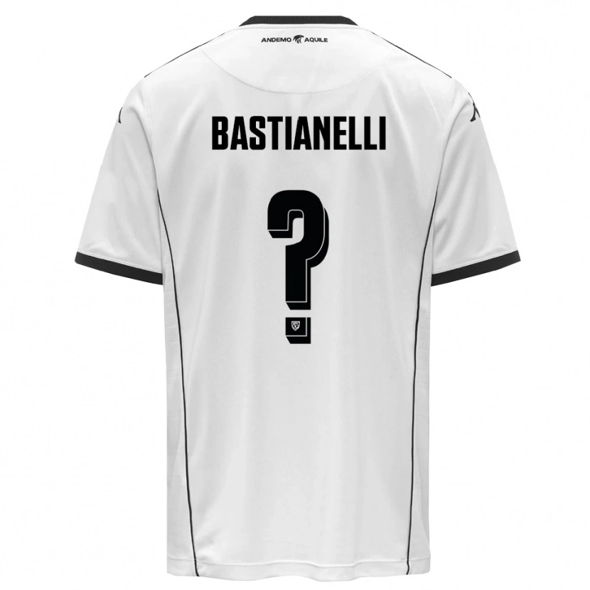 Danxen Uomo Maglia Flavio Bastianelli #0 Bianco Nero Kit Gara Home 2025/26 Maglietta