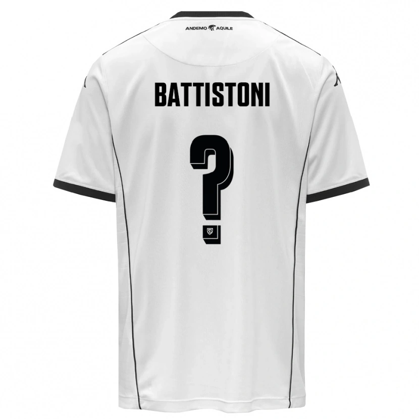 Danxen Uomo Maglia Gabriele Battistoni #0 Bianco Nero Kit Gara Home 2025/26 Maglietta