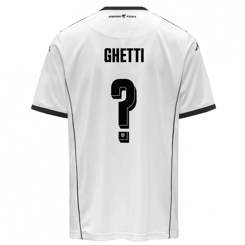 Danxen Uomo Maglia Davide Ghetti #0 Bianco Nero Kit Gara Home 2025/26 Maglietta