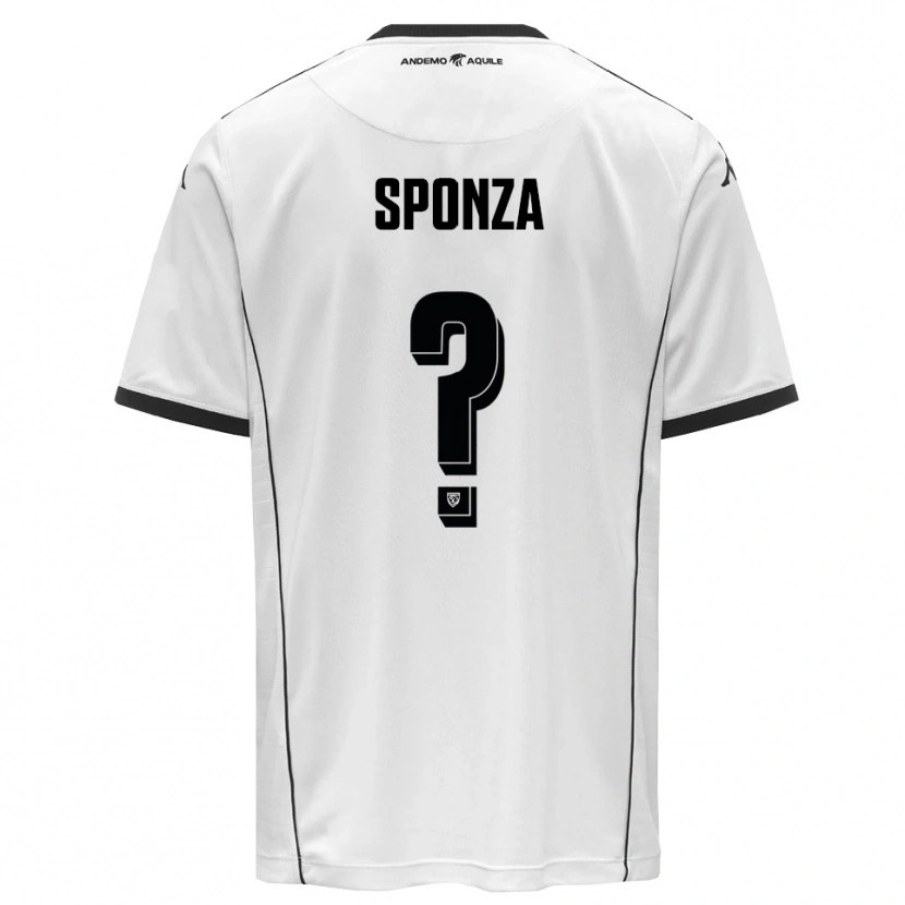 Danxen Uomo Maglia Enea Sponza #0 Bianco Nero Kit Gara Home 2025/26 Maglietta
