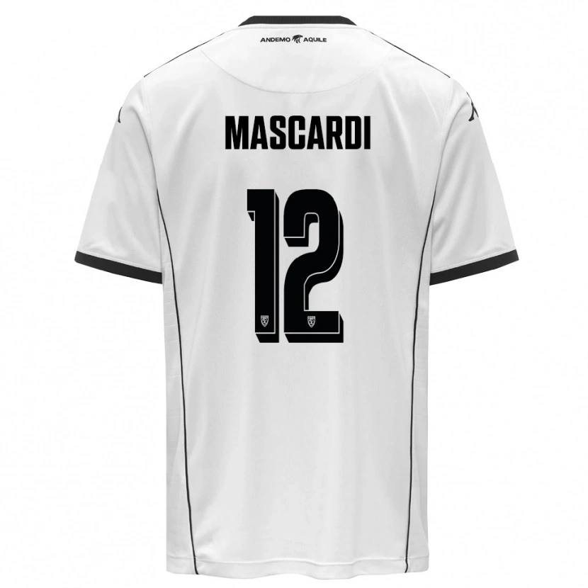 Danxen Uomo Maglia Diego Mascardi #12 Bianco Nero Kit Gara Home 2025/26 Maglietta