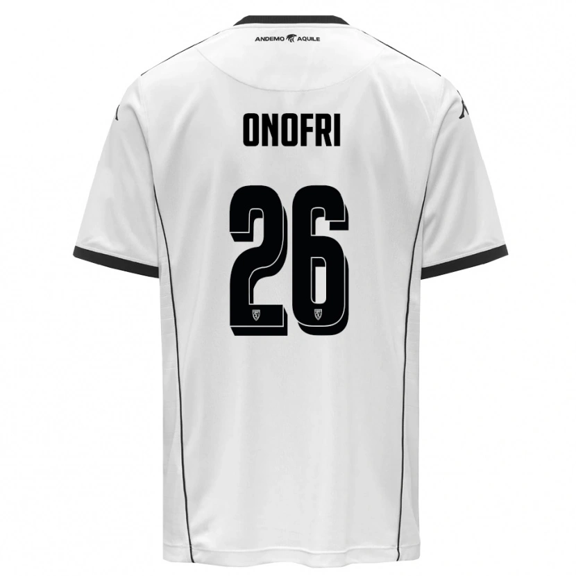 Danxen Uomo Maglia Matteo Onofri #26 Bianco Nero Kit Gara Home 2025/26 Maglietta