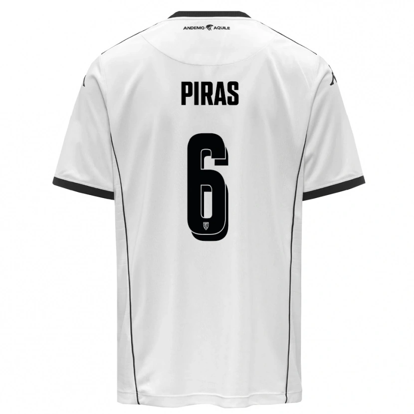 Danxen Uomo Maglia Filippo Piras #6 Bianco Nero Kit Gara Home 2025/26 Maglietta