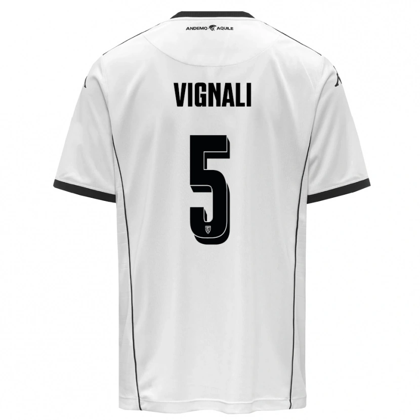 Danxen Uomo Maglia Diego Vignali #5 Bianco Nero Kit Gara Home 2025/26 Maglietta