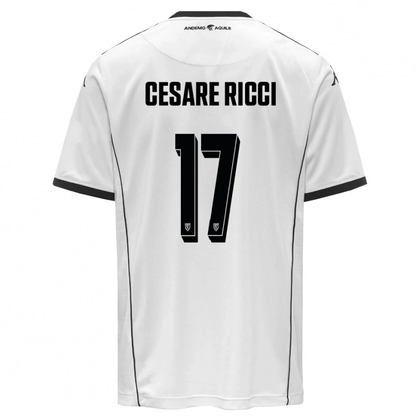 Danxen Uomo Maglia Elia Cesare Ricci #17 Bianco Nero Kit Gara Home 2025/26 Maglietta