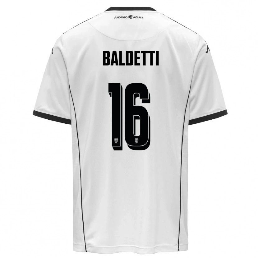 Danxen Uomo Maglia Andrea Baldetti #16 Bianco Nero Kit Gara Home 2025/26 Maglietta