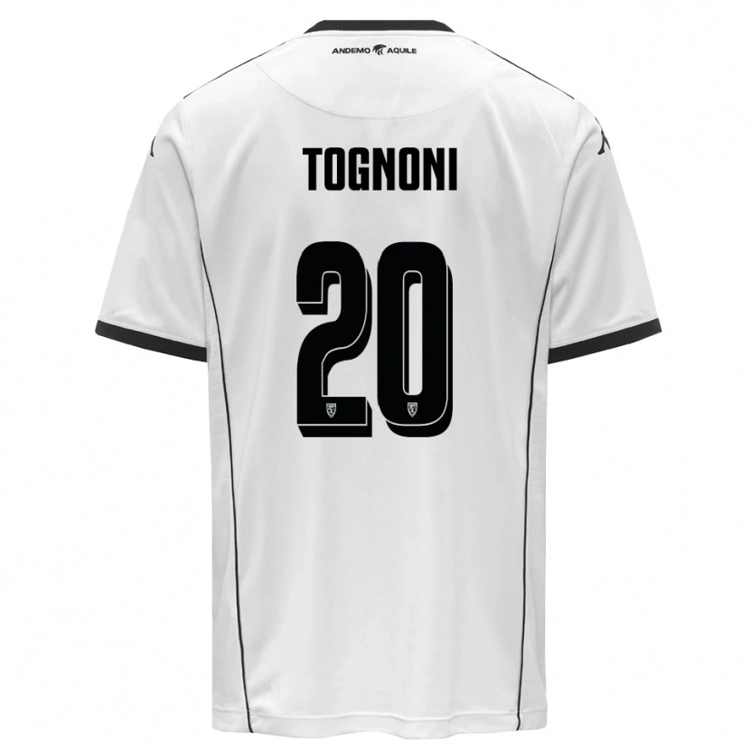 Danxen Uomo Maglia Thomas Tognoni #20 Bianco Nero Kit Gara Home 2025/26 Maglietta