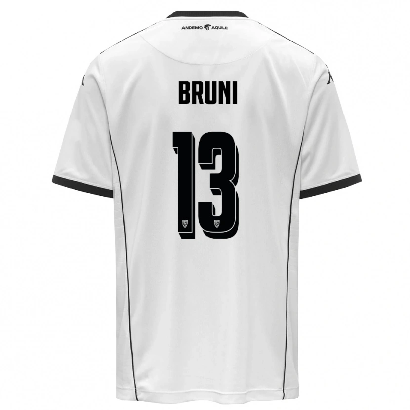 Danxen Uomo Maglia Filippo Bruni #13 Bianco Nero Kit Gara Home 2025/26 Maglietta