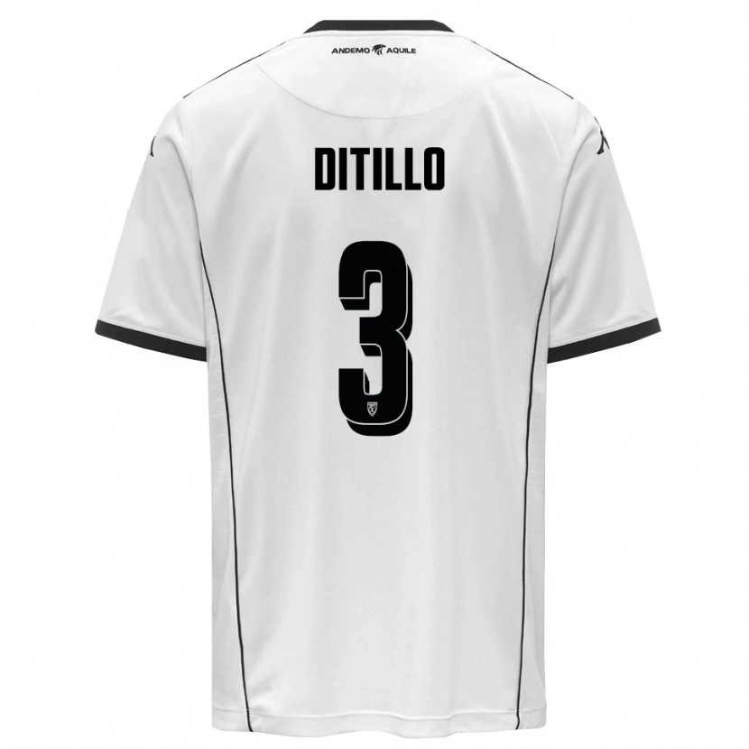 Danxen Uomo Maglia Luigi Ditillo #3 Bianco Nero Kit Gara Home 2025/26 Maglietta