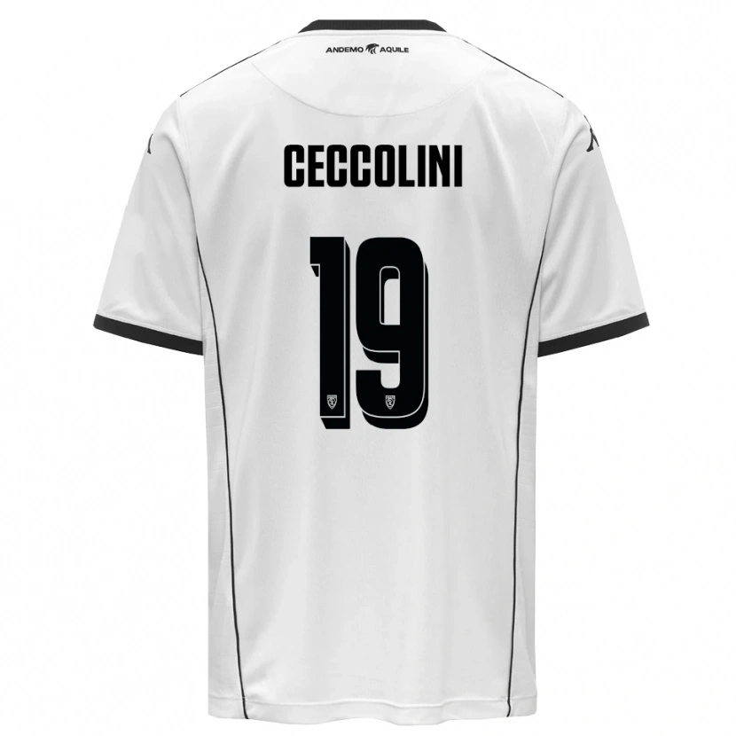 Danxen Uomo Maglia Jacopo Ceccolini #19 Bianco Nero Kit Gara Home 2025/26 Maglietta