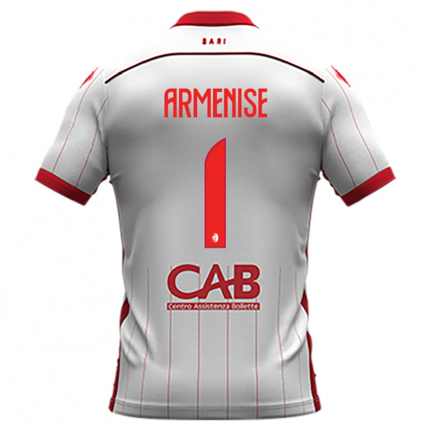 Danxen Uomo Maglia Gaetano Armenise #1 Bianco Rosso Kit Gara Home 2025/26 Maglietta