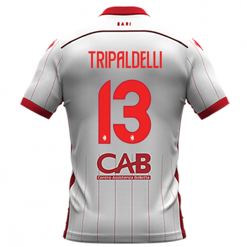 Danxen Uomo Maglia Alessandro Tripaldelli #13 Bianco Rosso Kit Gara Home 2025/26 Maglietta