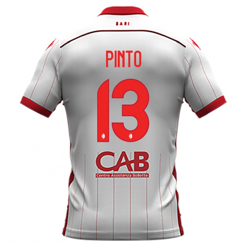 Danxen Uomo Maglia Francesco Pinto #13 Bianco Rosso Kit Gara Home 2025/26 Maglietta