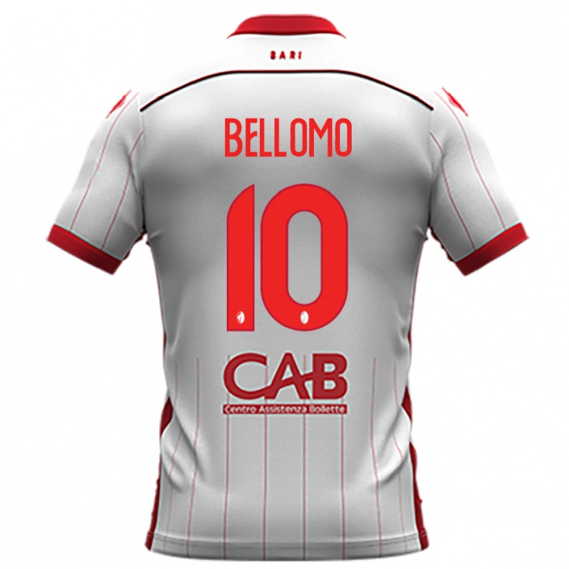 Danxen Uomo Maglia Nicola Bellomo #10 Bianco Rosso Kit Gara Home 2025/26 Maglietta