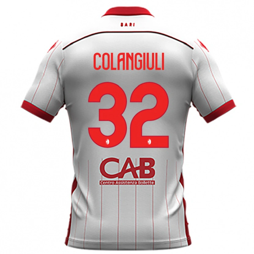 Danxen Uomo Maglia Vincenzo Colangiuli #32 Bianco Rosso Kit Gara Home 2025/26 Maglietta