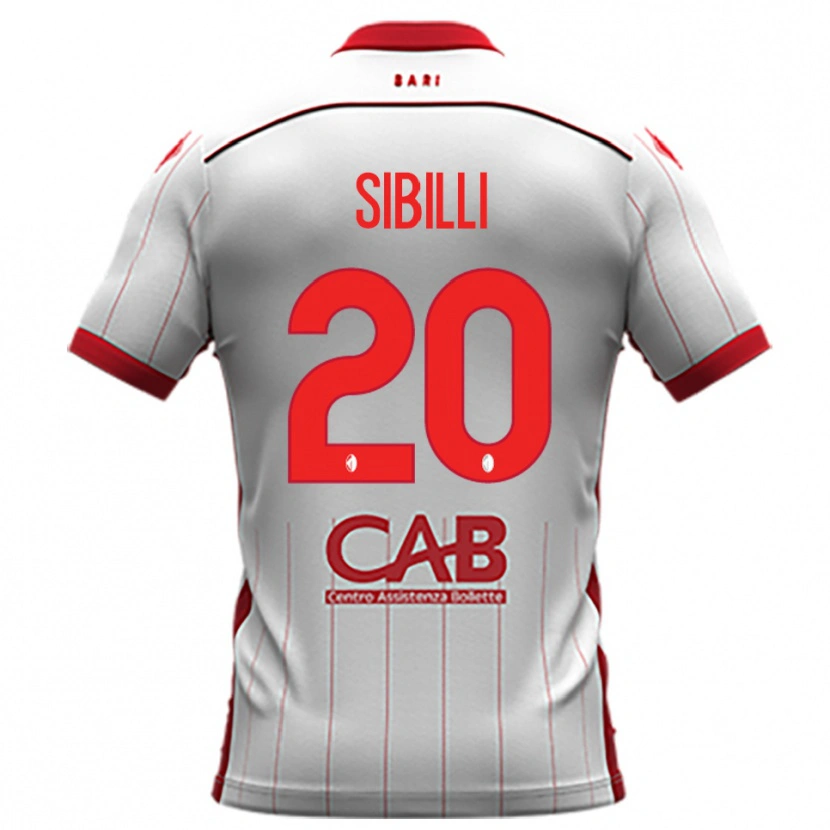 Danxen Uomo Maglia Giuseppe Sibilli #20 Bianco Rosso Kit Gara Home 2025/26 Maglietta