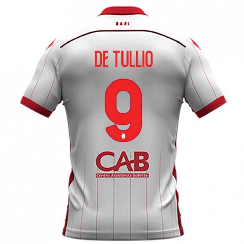 Danxen Uomo Maglia Domenico De Tullio #9 Bianco Rosso Kit Gara Home 2025/26 Maglietta