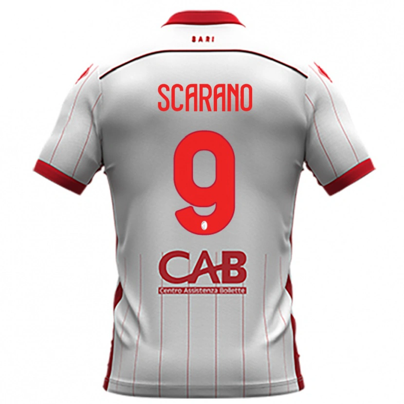 Danxen Uomo Maglia Giuseppe Scarano #9 Bianco Rosso Kit Gara Home 2025/26 Maglietta