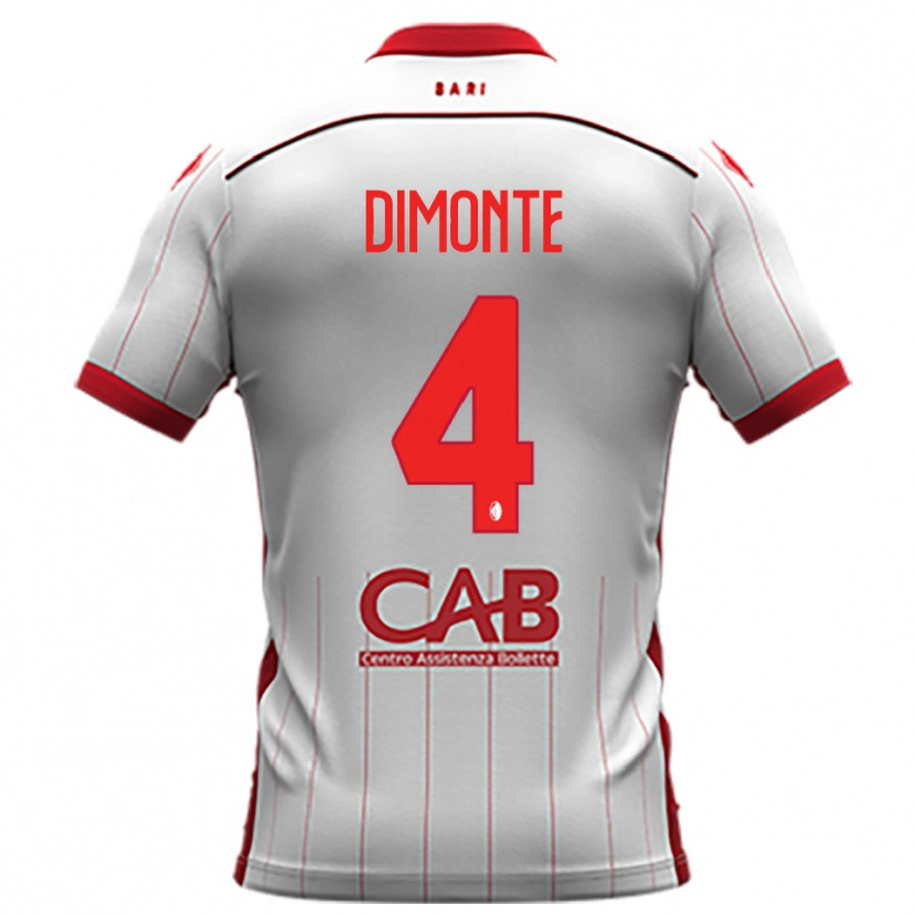 Danxen Uomo Maglia Paolo Dimonte #4 Bianco Rosso Kit Gara Home 2025/26 Maglietta