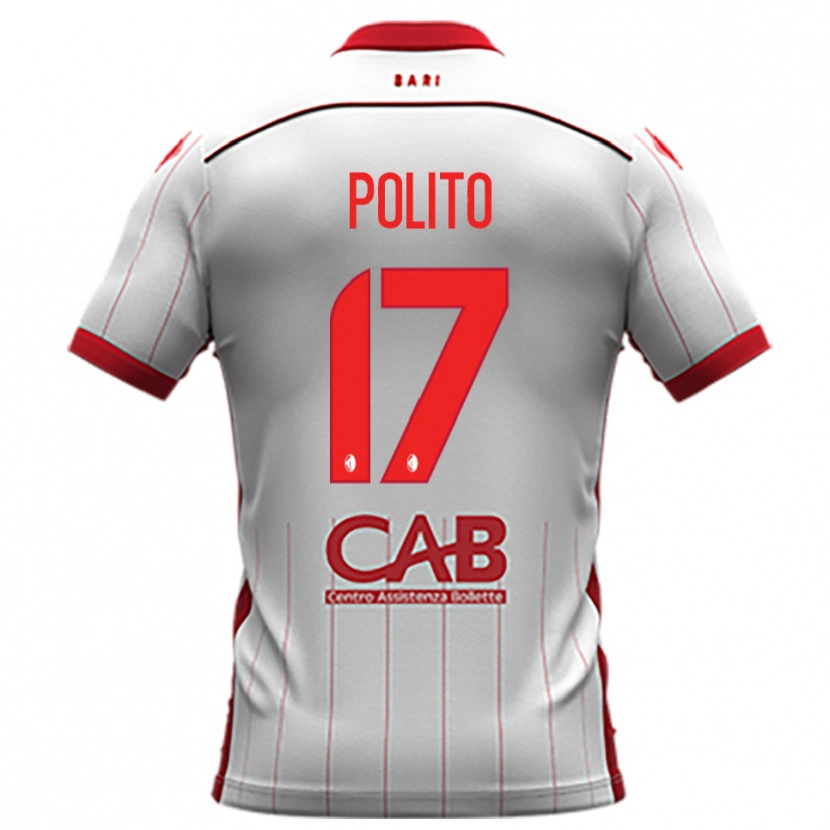 Danxen Uomo Maglia Fabio Polito #17 Bianco Rosso Kit Gara Home 2025/26 Maglietta