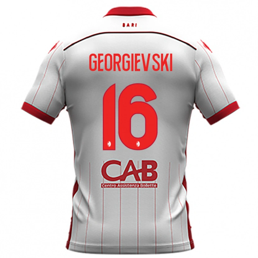 Danxen Uomo Maglia Toma Georgievski #16 Bianco Rosso Kit Gara Home 2025/26 Maglietta