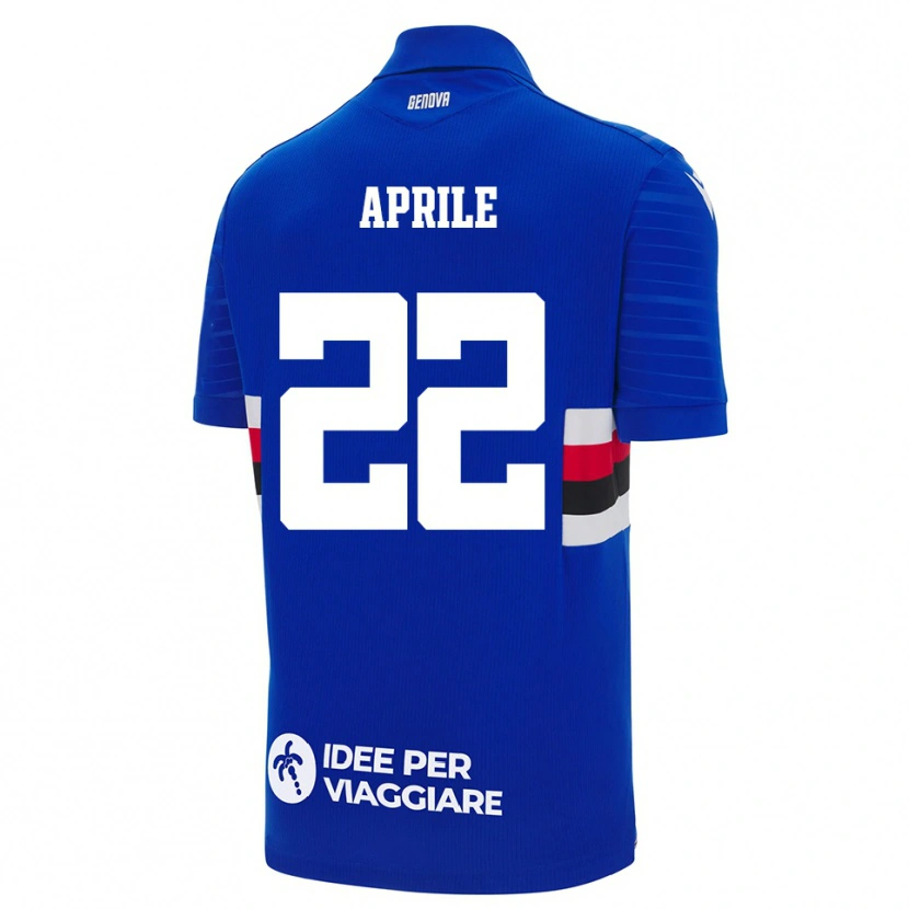 Danxen Uomo Maglia Roberta Aprile #22 Blu Bianco Kit Gara Home 2025/26 Maglietta