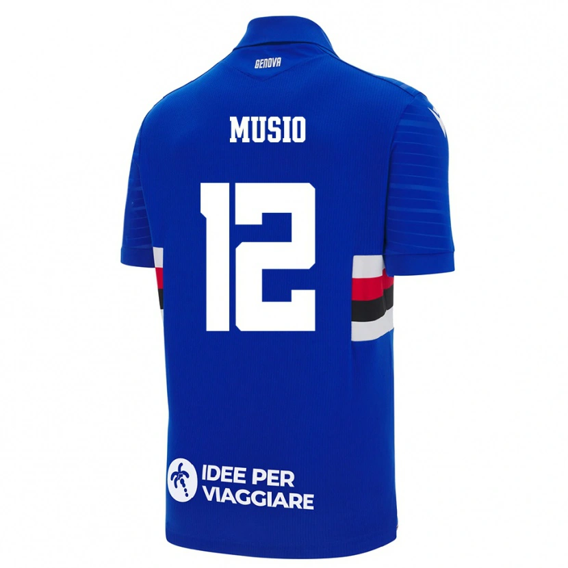 Danxen Uomo Maglia Luca Musio #12 Blu Bianco Kit Gara Home 2025/26 Maglietta