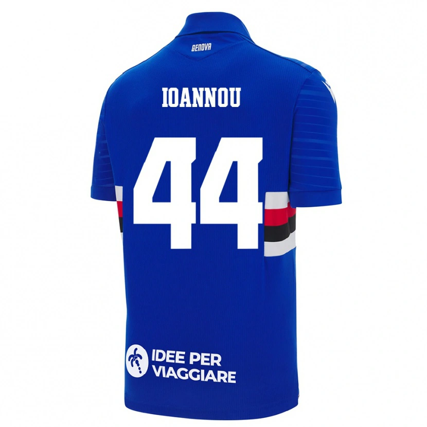 Danxen Uomo Maglia Nikolas Ioannou #44 Blu Bianco Kit Gara Home 2025/26 Maglietta