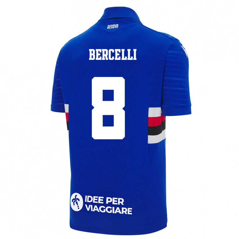 Danxen Uomo Maglia Kiara Bercelli #8 Blu Bianco Kit Gara Home 2025/26 Maglietta