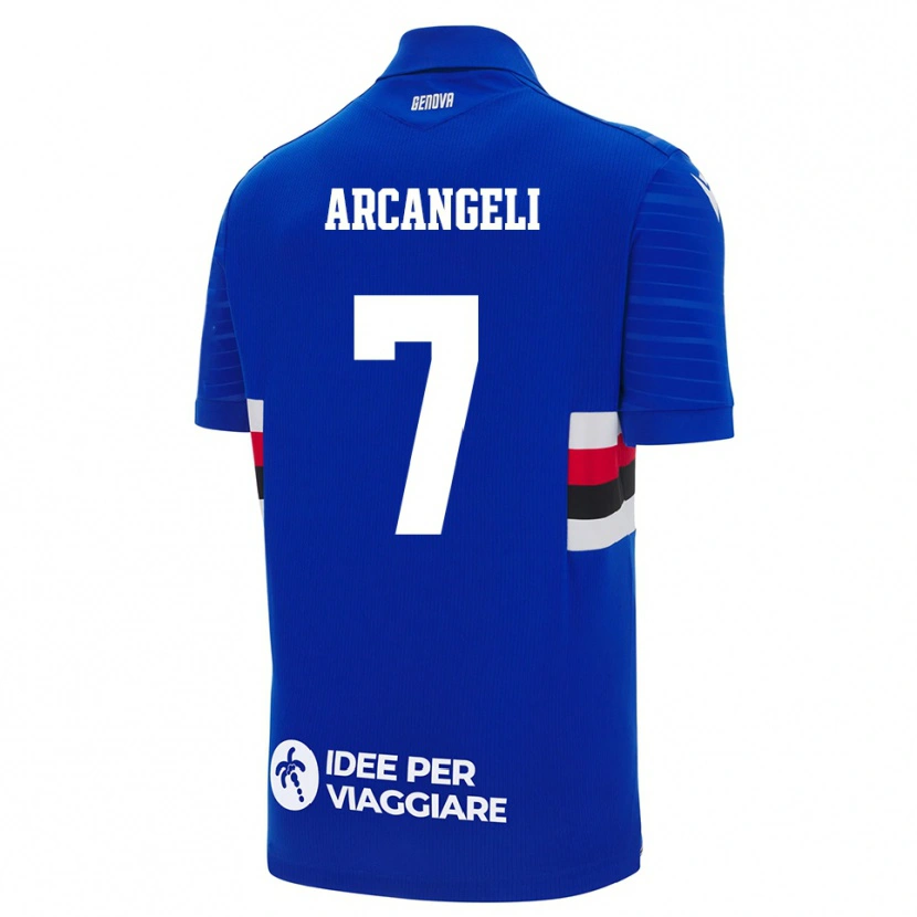 Danxen Uomo Maglia Nicole Arcangeli #7 Blu Bianco Kit Gara Home 2025/26 Maglietta