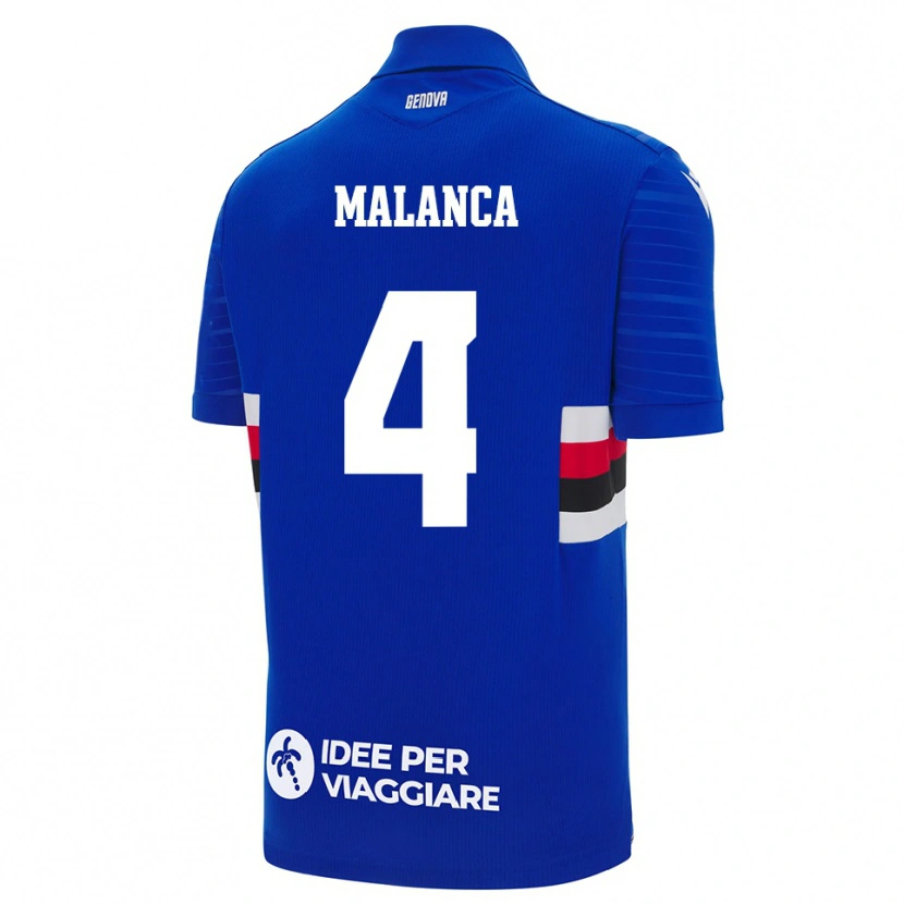Danxen Uomo Maglia Lorenzo Malanca #4 Blu Bianco Kit Gara Home 2025/26 Maglietta