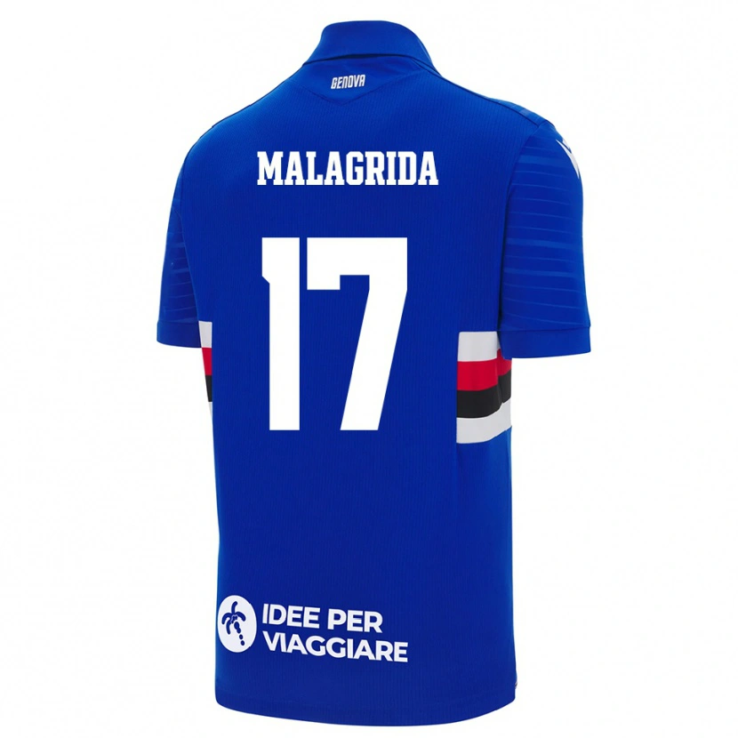 Danxen Uomo Maglia Lorenzo Malagrida #17 Blu Bianco Kit Gara Home 2025/26 Maglietta
