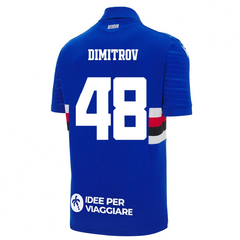 Danxen Uomo Maglia Martin Dimitrov #48 Blu Bianco Kit Gara Home 2025/26 Maglietta