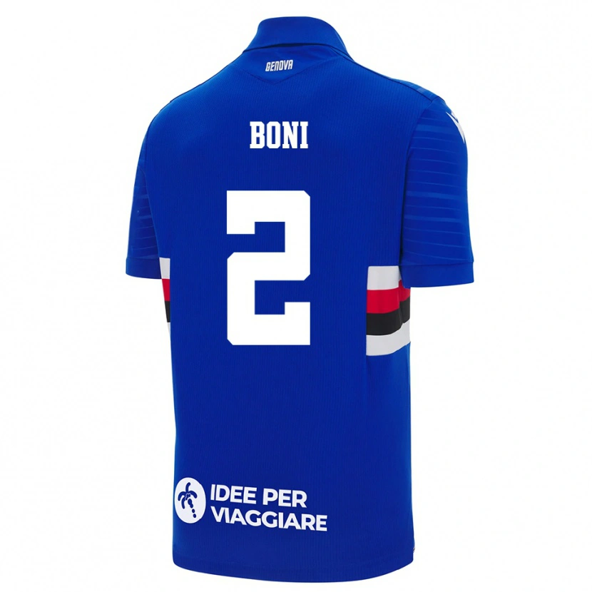 Danxen Uomo Maglia Dennis Boni #2 Blu Bianco Kit Gara Home 2025/26 Maglietta