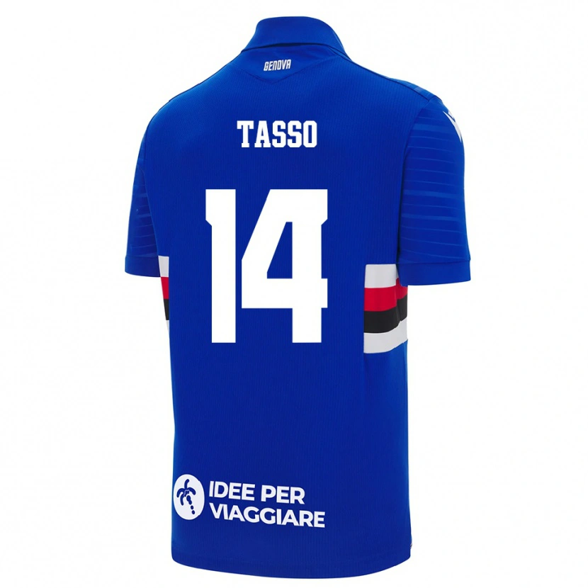 Danxen Uomo Maglia Achille Tasso #14 Blu Bianco Kit Gara Home 2025/26 Maglietta