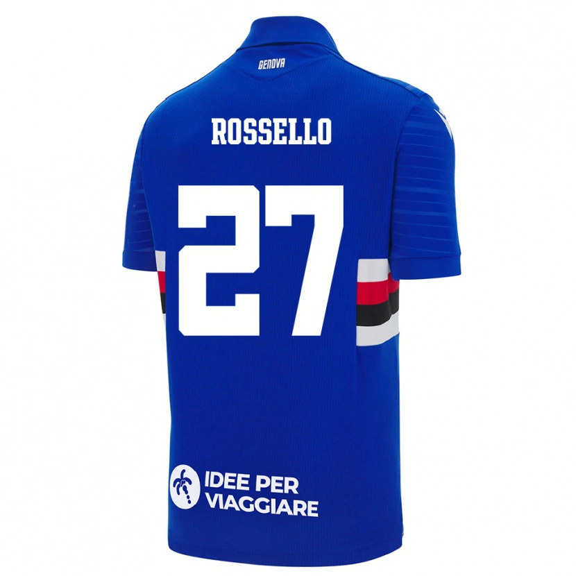 Danxen Uomo Maglia Simone Rossello #27 Blu Bianco Kit Gara Home 2025/26 Maglietta