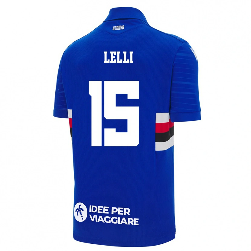 Danxen Uomo Maglia Gabriele Lelli #15 Blu Bianco Kit Gara Home 2025/26 Maglietta