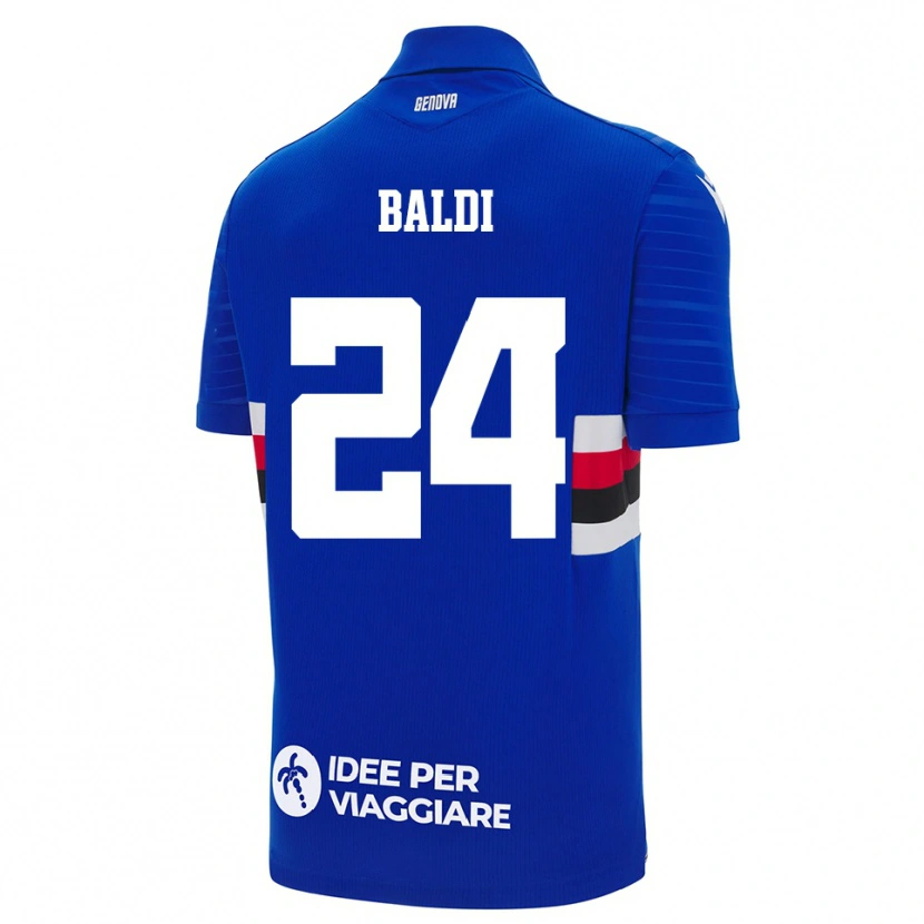 Danxen Uomo Maglia Sara Baldi #24 Blu Bianco Kit Gara Home 2025/26 Maglietta