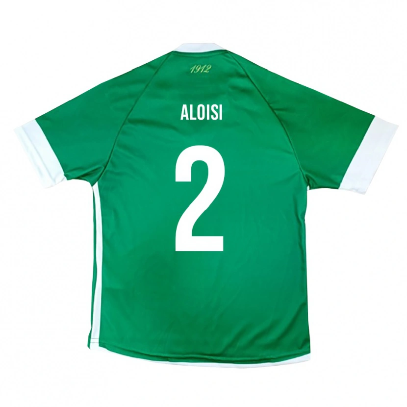 Danxen Uomo Maglia Antonio Aloisi #2 Verde Bianco Kit Gara Home 2025/26 Maglietta