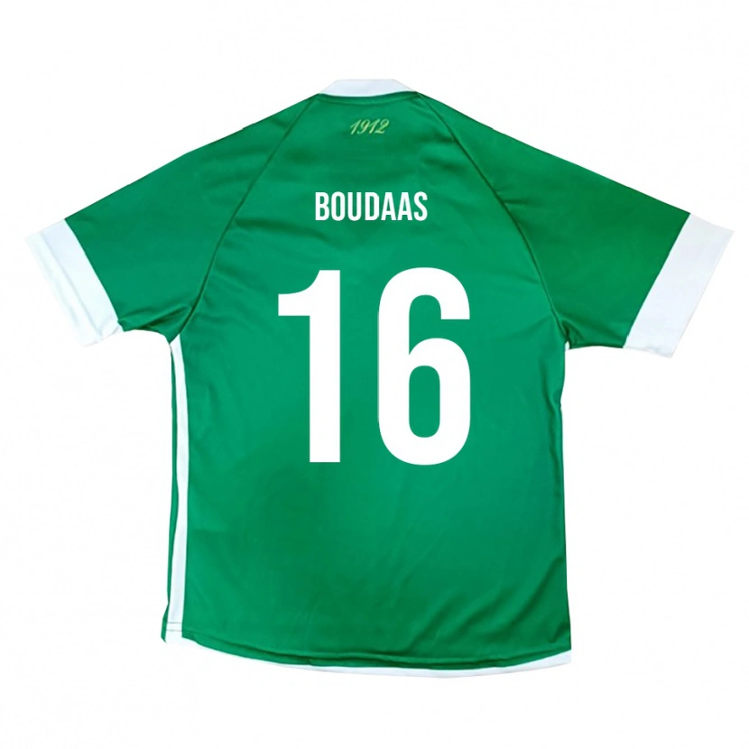 Danxen Uomo Maglia Zakaria Boudaas #16 Verde Bianco Kit Gara Home 2025/26 Maglietta