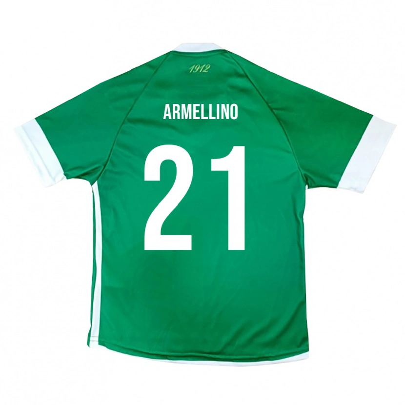 Danxen Uomo Maglia Marco Armellino #21 Verde Bianco Kit Gara Home 2025/26 Maglietta