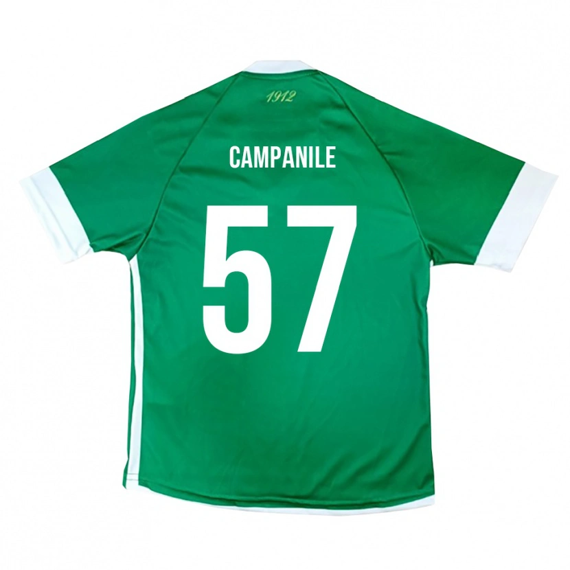 Danxen Uomo Maglia Alessandro Campanile #57 Verde Bianco Kit Gara Home 2025/26 Maglietta