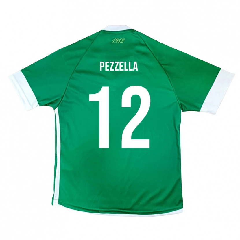 Danxen Uomo Maglia Giuseppe Pezzella #12 Verde Bianco Kit Gara Home 2025/26 Maglietta