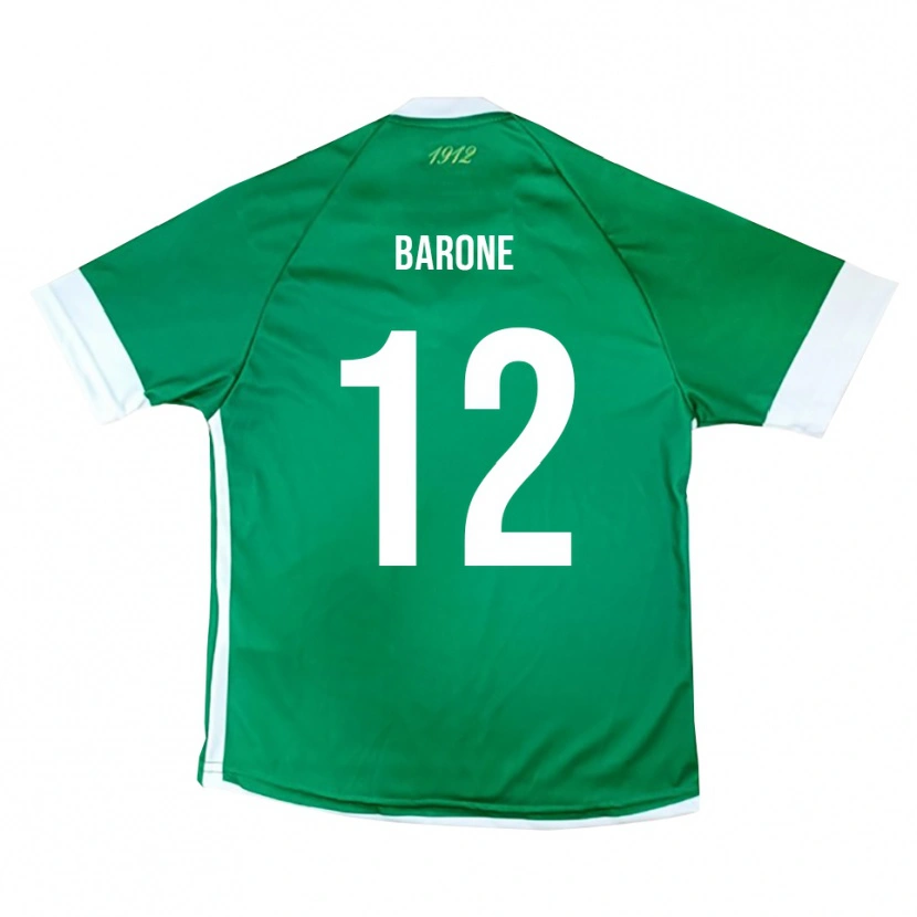 Danxen Uomo Maglia Filippo Barone #12 Verde Bianco Kit Gara Home 2025/26 Maglietta