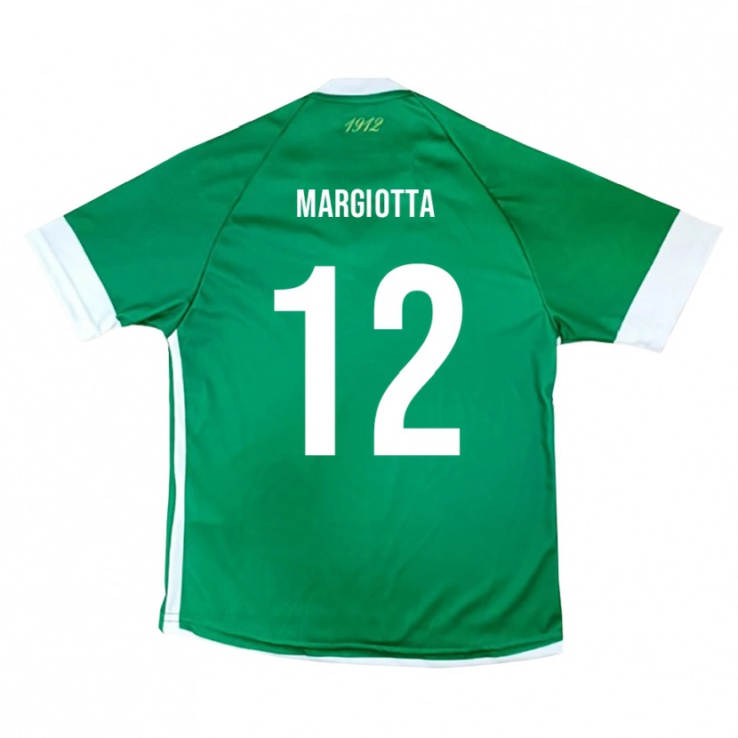 Danxen Uomo Maglia Manuele Margiotta #12 Verde Bianco Kit Gara Home 2025/26 Maglietta