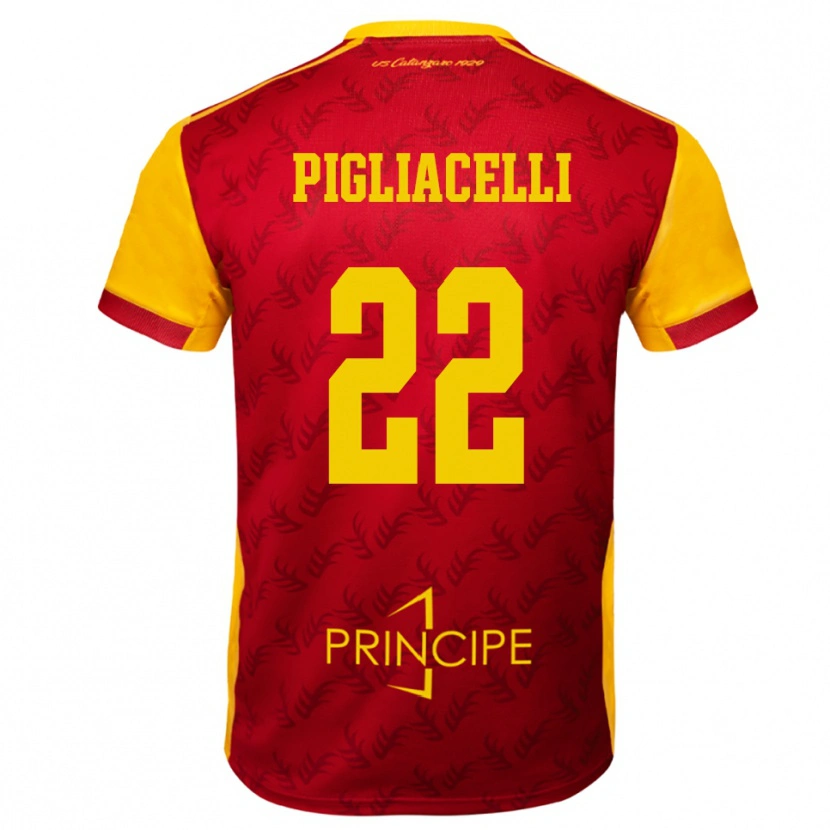 Danxen Uomo Maglia Mirko Pigliacelli #22 Giallo Rosso Kit Gara Home 2025/26 Maglietta
