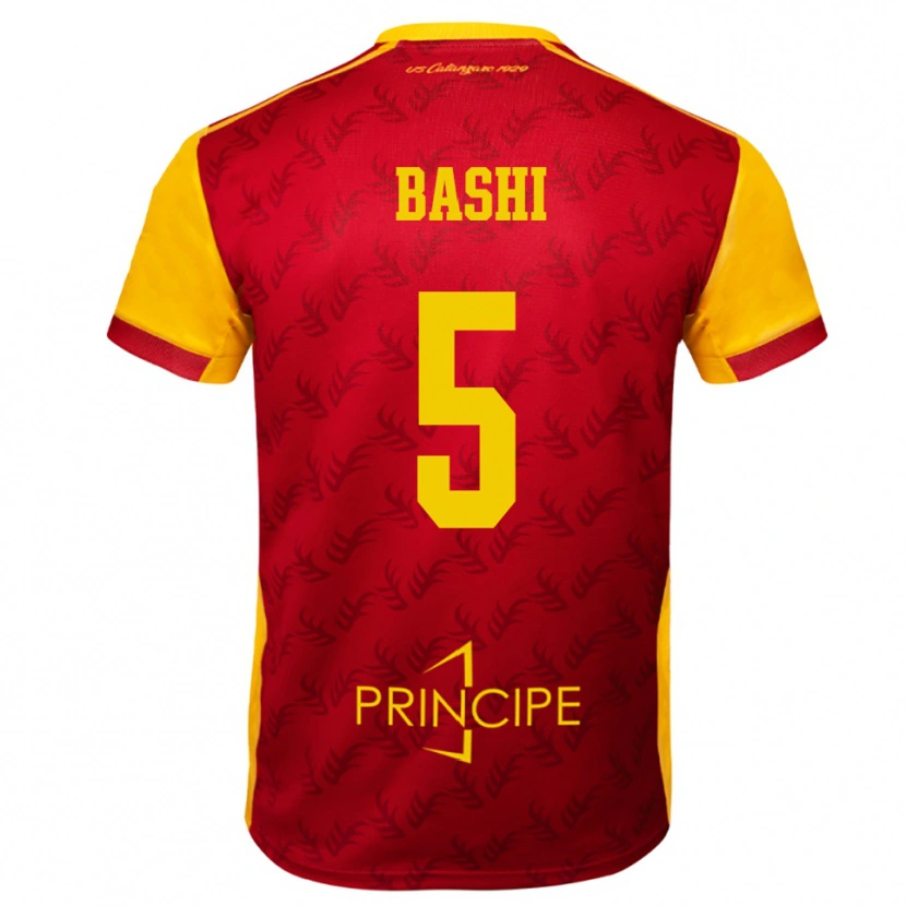 Danxen Uomo Maglia Ervin Bashi #5 Giallo Rosso Kit Gara Home 2025/26 Maglietta