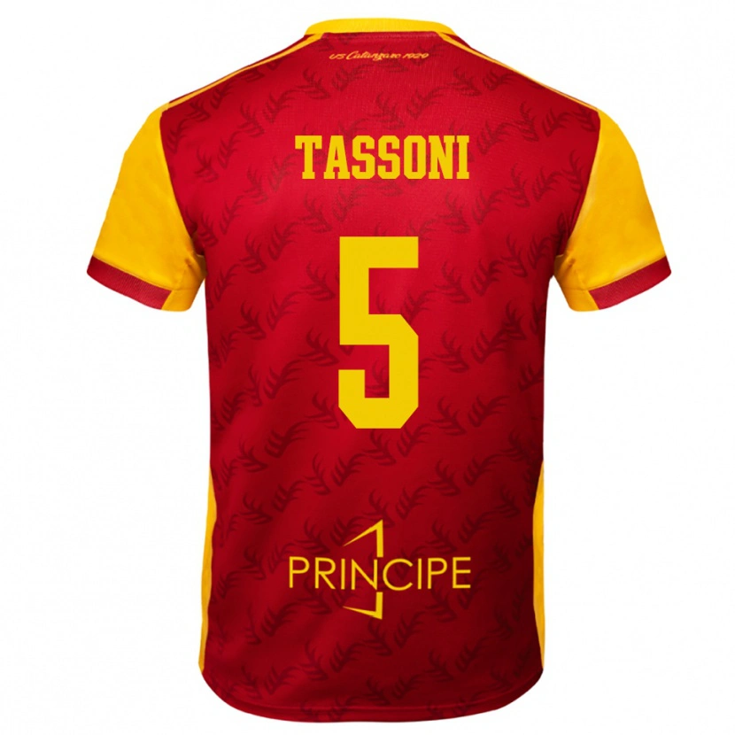 Danxen Uomo Maglia Raul Tassoni #5 Giallo Rosso Kit Gara Home 2025/26 Maglietta